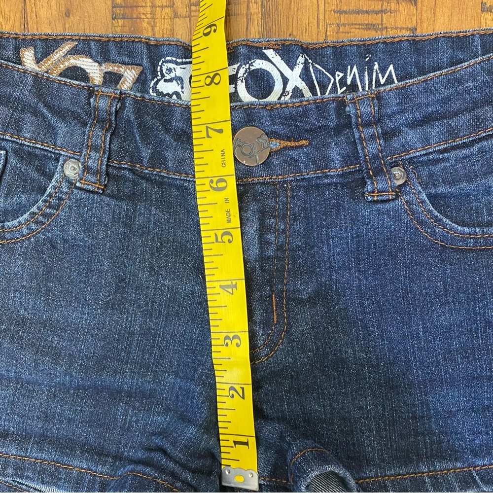 FOX RACING Y2K Denim Jean Shorts Size 3 Waist 26 - Picture 11 of 12